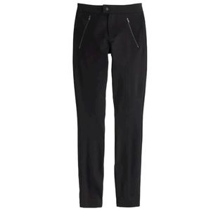 J. Crew Pixie Stretch Zip Front Pant in Black